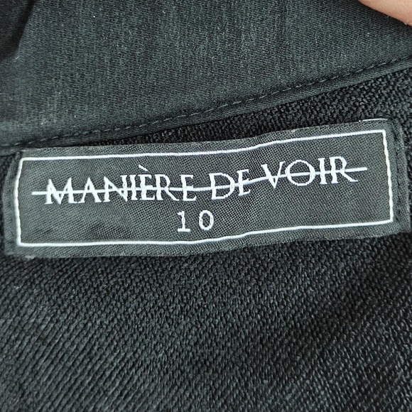 Maniere De Voir Blouse Womens 10 Black Off Shoulder Corset Long Sleeve Crop Top - Picture 4 of 10